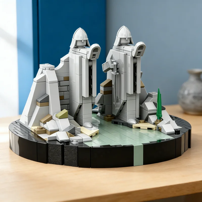 

524pcs MOC Mini Argonath Hobbit Lord Rings The Model Building Blocks Architecture Toys Christmas Gifts Education Kids Creative
