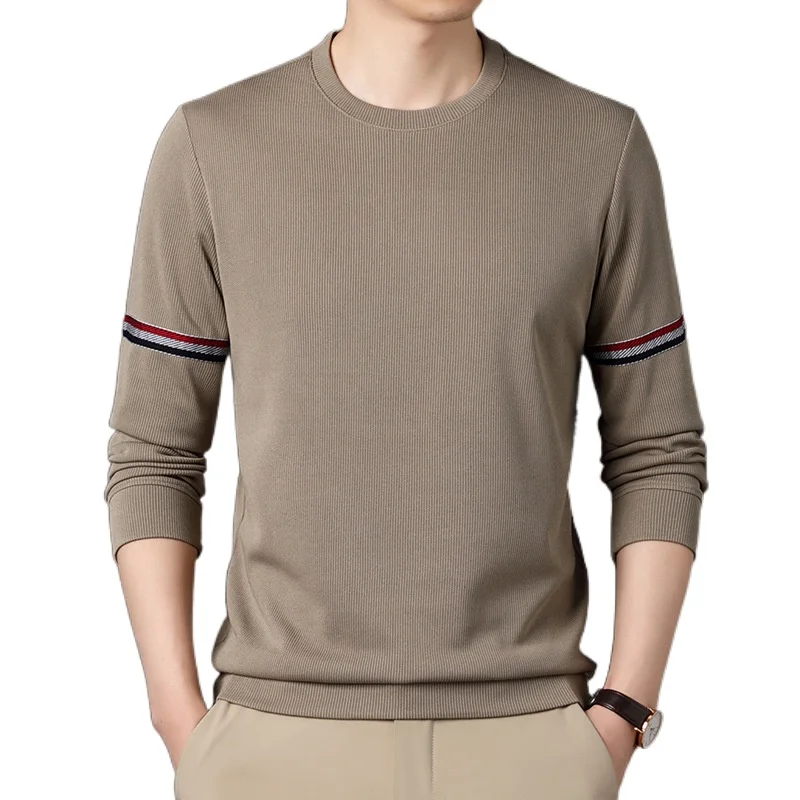 

New Men's Solid Color Round necked Long Sleeve Fashion casual Sweater Pullovers for Men