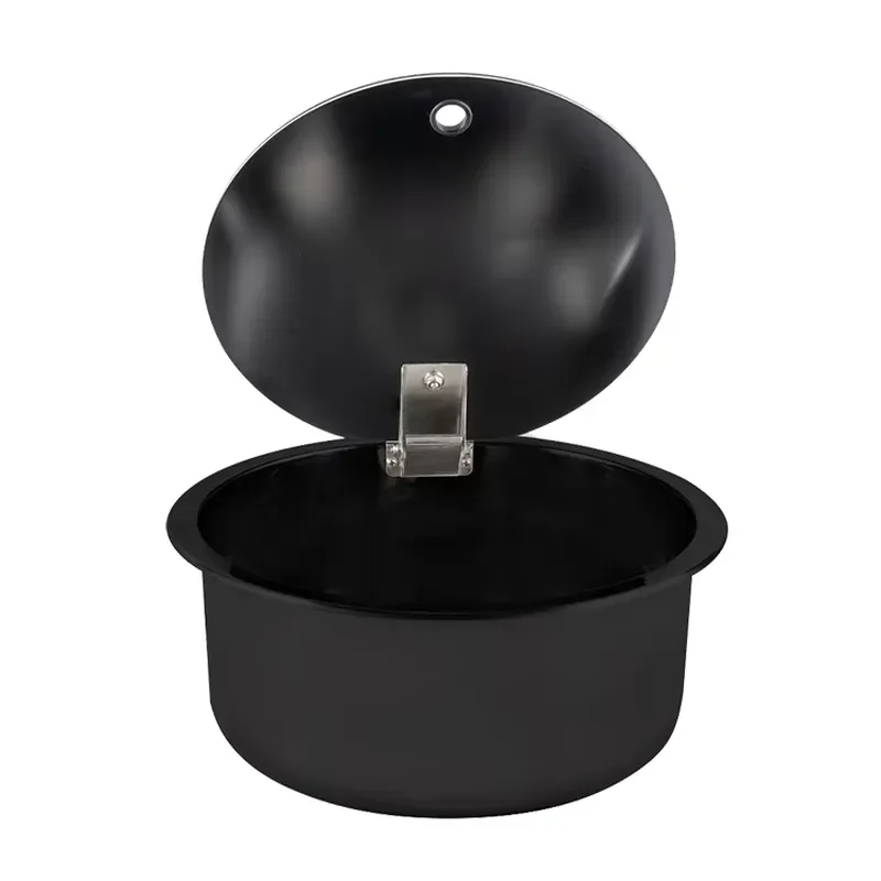JDA Black RV Sink with Tempered Glass Lid Kitchen Solution for Sprinter Transit Van Conversions Compact Foldable