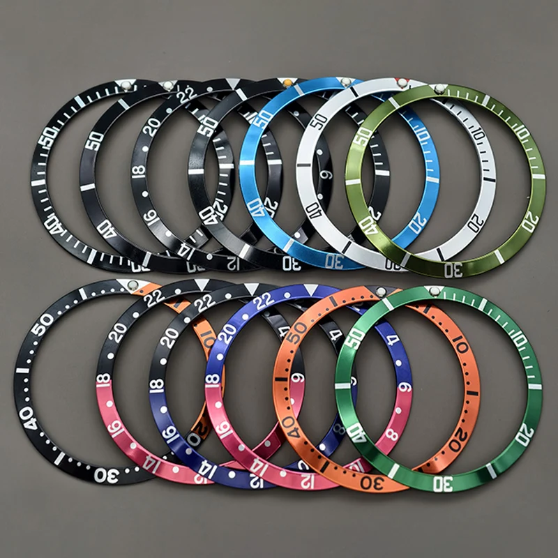 36.5mm Aluminium Bezel Insert Ring NH35 Case Ring Fits Submariner NH35 NH36 Diving Case Bezel Ring Men Watch Parts Refit