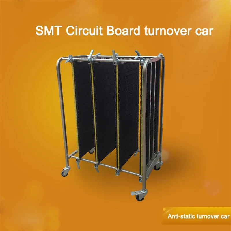 ZB-900J Mobile Anti-Static Turnover Car SMT Circuit Board Stainless Steel Trolley Adjustable Width Hand Cart With Swivel Casters