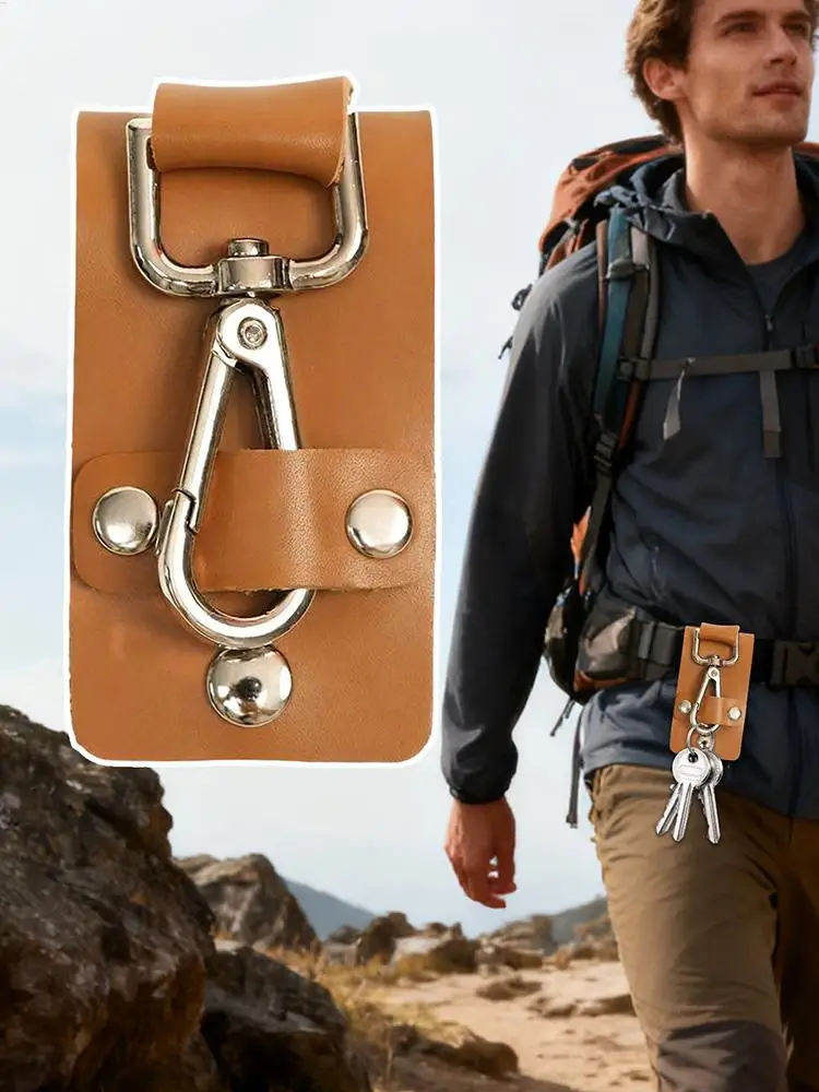 Belt Clip for Keys Elegant PU Leather Keyring Mens Keychain for Men Women Nurse Duty Purse Outdoor Work Law Enforcement Security