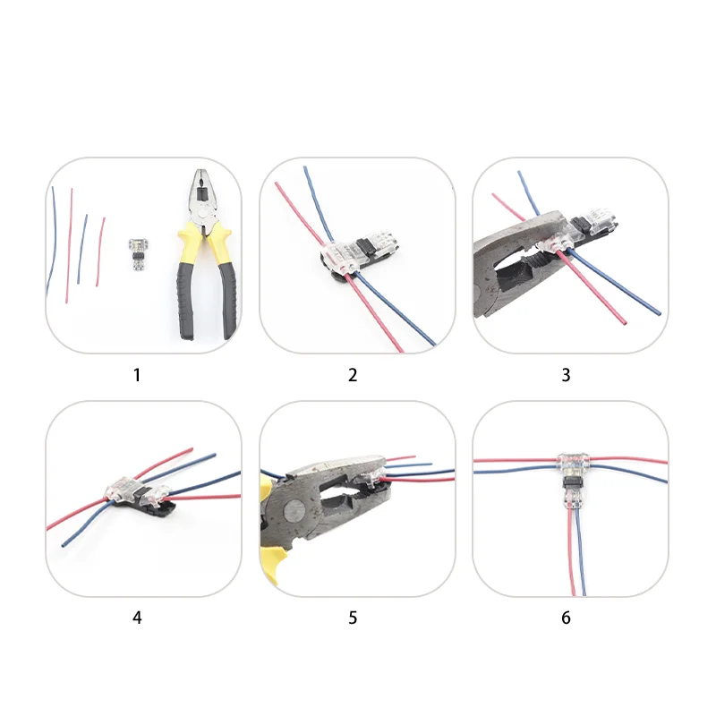 10Pcs 2Pin Led Car Audio Universal Compact Wire Connector T/H SHAPE Conductor Quick Splice Crimp Terminal Block AWG 18-22