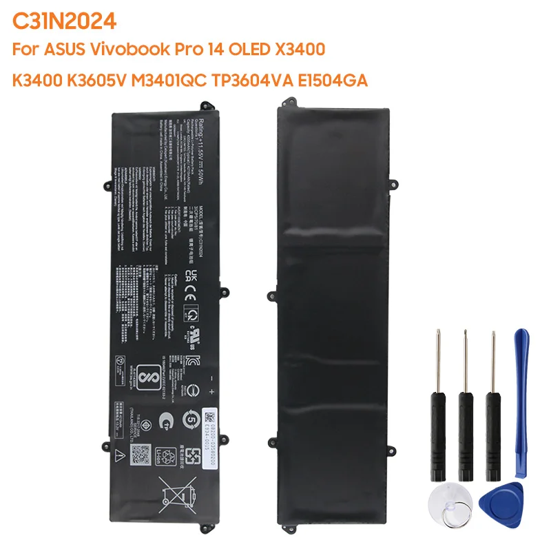 4335mAh Replacement Battery C31N2024 For ASUS Vivobook Pro 14 OLED X3400 K3400 K3400P K3605V M3401QC TP3604VA E1504GA 50Wh