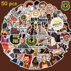 50pcs Parks and Recreation TV Show Stickers Graffiti Decals Laptop Luggage Guitar Fridge Skateboard Stationery Stickers