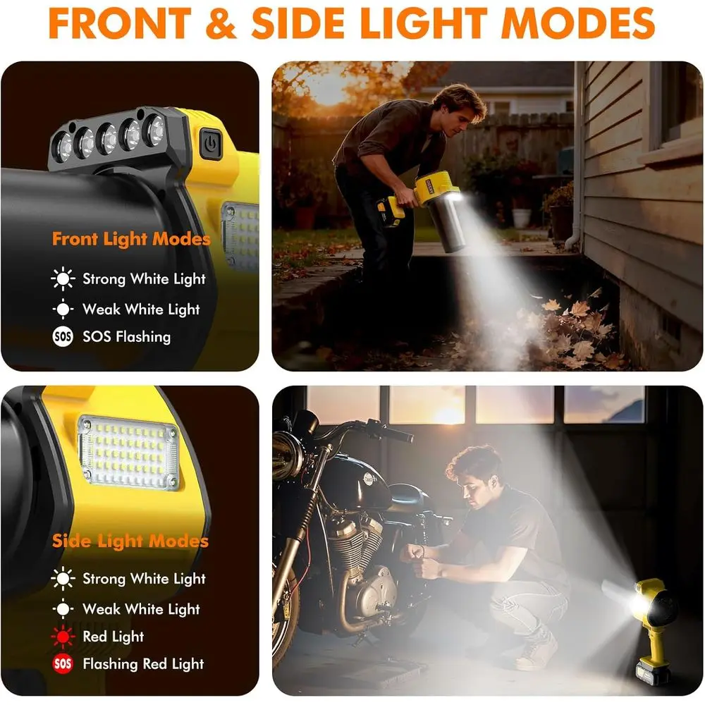 Brushless Leaf Blower Cordless with Lights, Powerful Electric Leaf Blowers with 2 x 3.0Ah Batteries & Fast Charging, 700CFM 900G