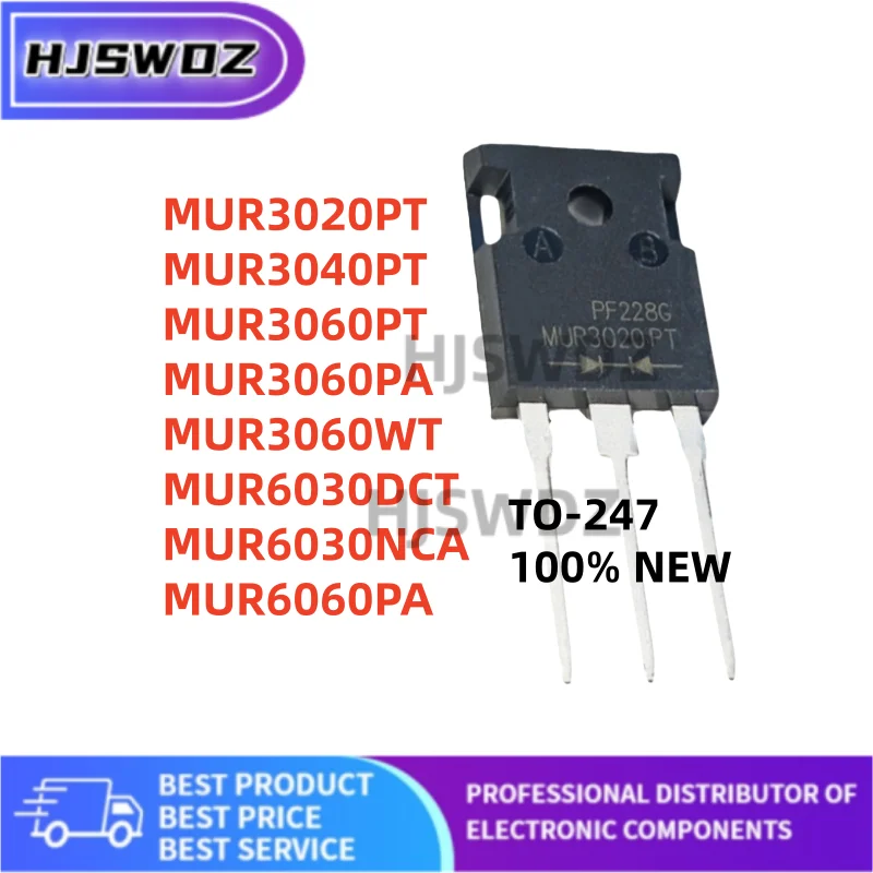 5Pieces MUR3060PT MUR6030NCA MUR3060PA MUR6060PA MUR3020PT MUR3040PT MUR3060WT MUR6030DCT TO-247 NEW