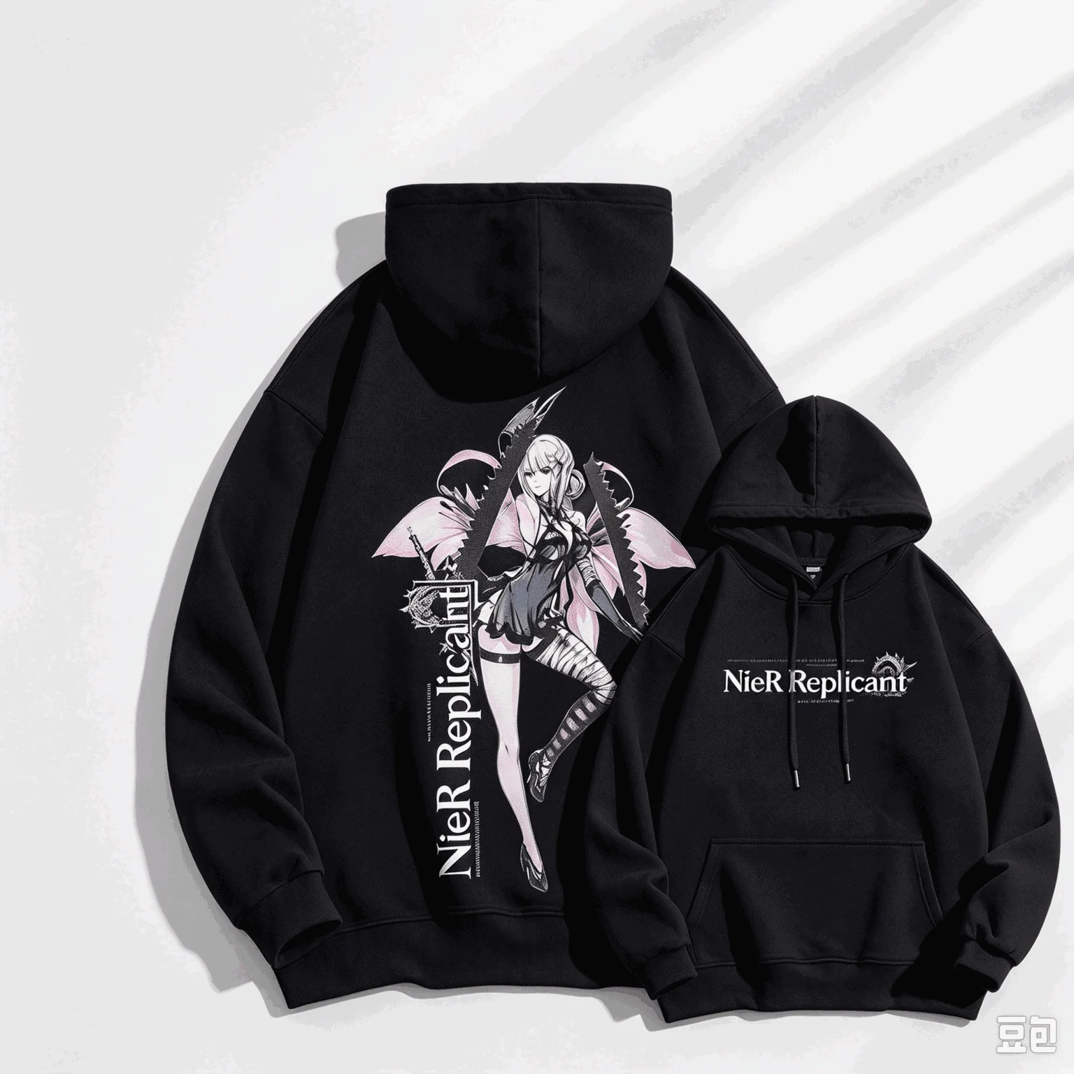 Vintage NieR Replicant Kaine Hoodie Unisex Pullover Sweatshirt Long Sleeve Harajuku Streetwear Casual Tops for Game Anime Fans