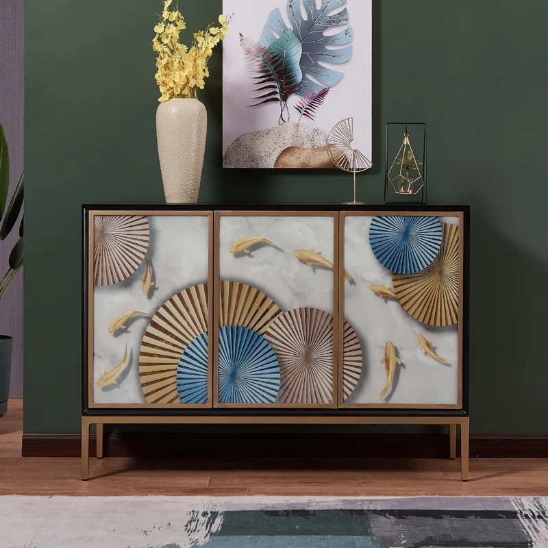 Entryway Shoe Cabinet Foyer Living Room Dining Side Painted Glass Wall-Mounted Decorative Storage Cabinet