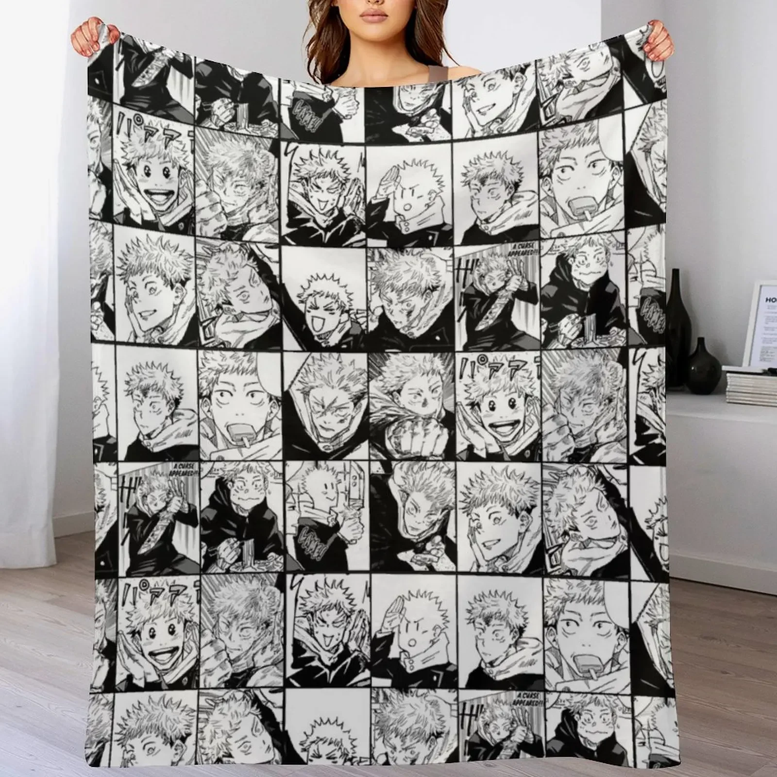 

Itadori yuji manga collage -black and white version Throw Blanket Luxury Designer Thin warm for winter heavy to sleep Blankets