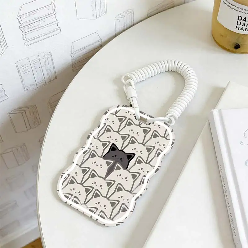 Cards Cover for Photo Protector Stretchable Spring Cord Student Bus/Meal Card Protection Case Kpop Photocard Holder