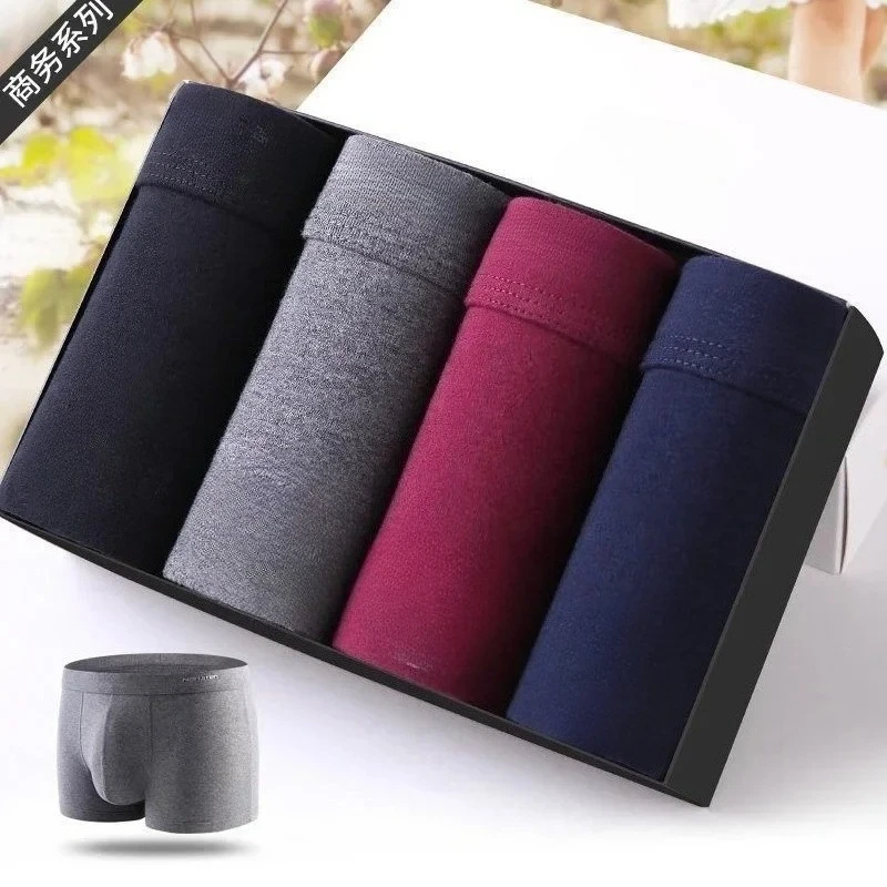 

Мужские шорты-боксеры больших размеров из 4 шт., нижнее белье из 100% хлопка с защитой от запаха, большие и высокие дышащие боксеры свободного покроя с эластичным поясом