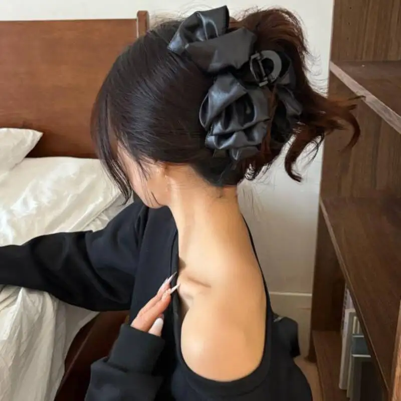 خمر الجلود مخلب كليب للنساء جديد الكورية غير النظامية القوس كبير الشعر كراب انتزاع المشابك دبابيس الشعر حفلة إكسسوارات الشعر هدية