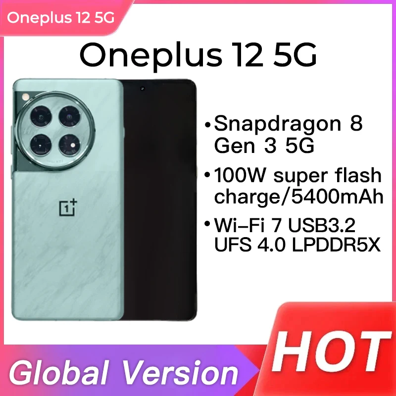 

New Global Version OnePlus 12 Snapdragon 8 Gen 3 Hasselblad Camera 2K 120Hz 6.82'' AMOLED 5400mAh Battery 100W SUPERVOOC Charge