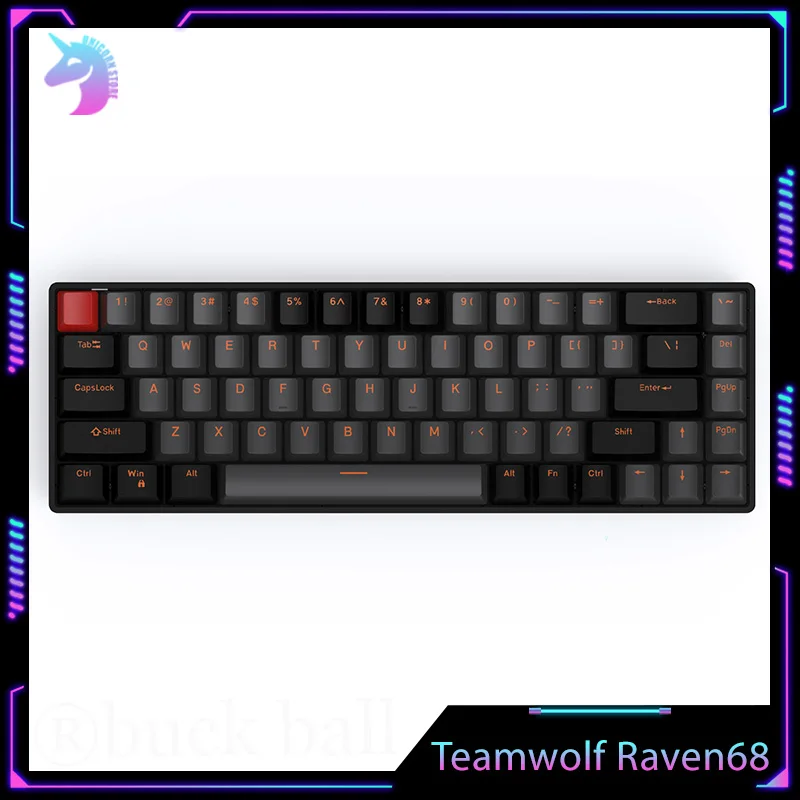 

wodę Teamwolf Raven68 przełączniki magnetyczne klawiatura mechaniczna przewodowa szybki wyzwalacz 8k e-sport podświetlenie RGB do gier dostosowana klawiatura