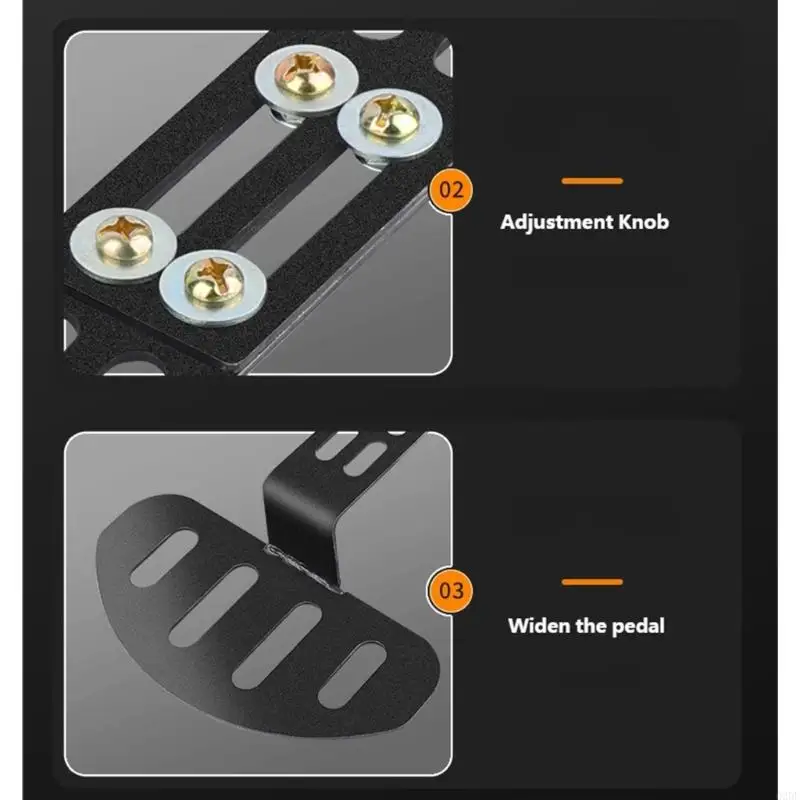 Front Deck Footrest Support for Electric Kickboard, Metal Part with Center and 20 to 35 Sliding Width for Front Section Use and