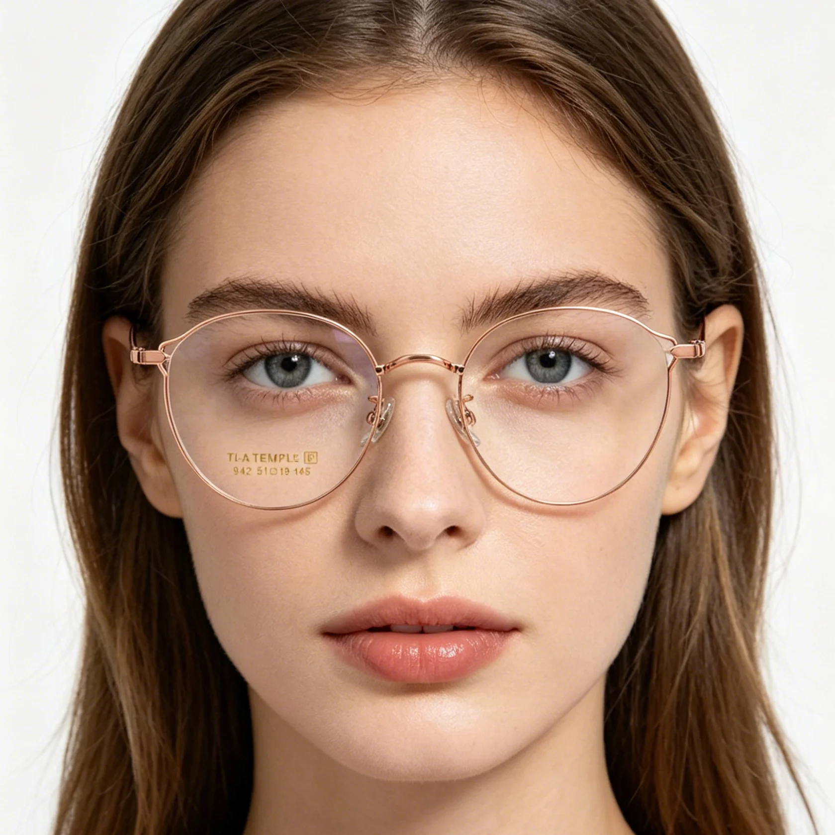 Retro Rose Gold Female Glasses Titanium Cat Eyes Myopia Clear Lenses Customiz Progressive Reading Glasses Anti Blue Light UVv