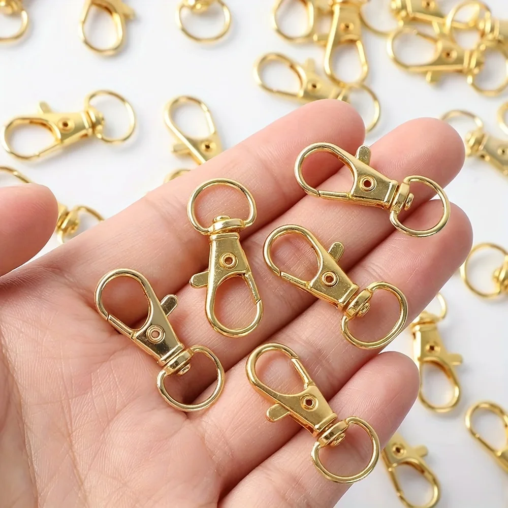 70pcs Goden /Silver Dog Clasp Key Ring Hanging Ring Set Jewelry Making Suitable Metal Clasps for Crafting DIY Handicrafts Gifts - view 3