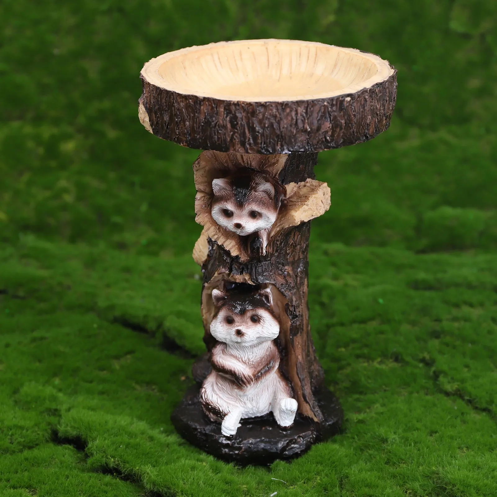 

Resin Raccoon Birdbath Polyresin Decor Antique Garden Bird Bath Decorations For Home Garden Yard Sculptures Desktop Ornament