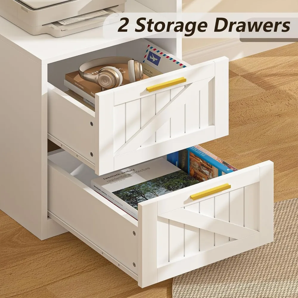 مكتب تنفيذي على شكل حرف L مقاس 63 بوصة مع أدراج ورف تخزين، مكتب كمبيوتر زاوية مع منافذ طاقة، على شكل حرف L