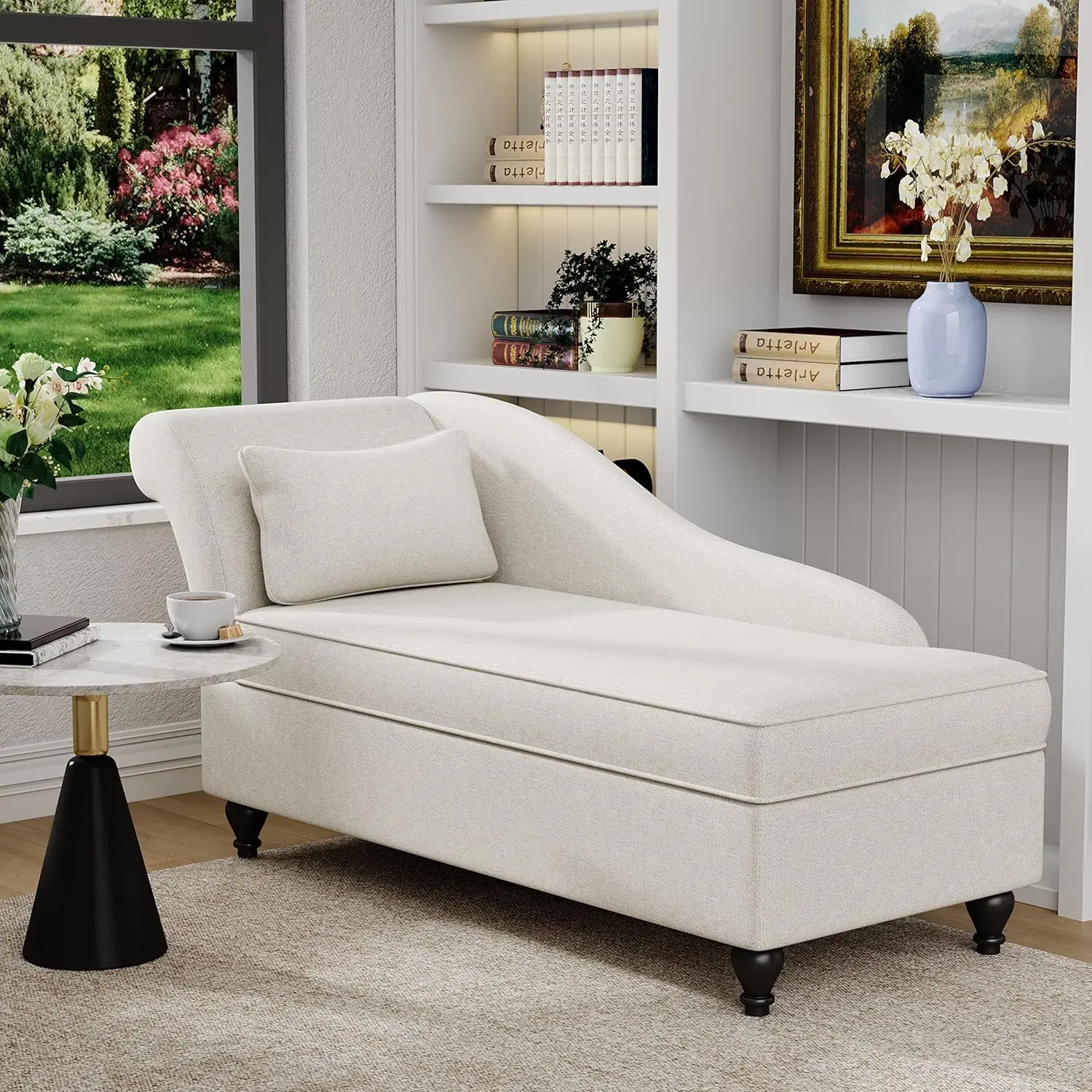 new Modern Storage Chaise Lounge Indoor Fabric Chaise Lounges Chair Sleeper Lounge Sofa Recliner Chair for Bedroom, Customized