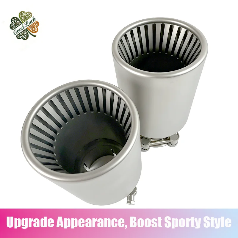 stainless steel strip hole single out car exhaust pipe tail pipe decorative muffler frosted tail throat can be NO logo