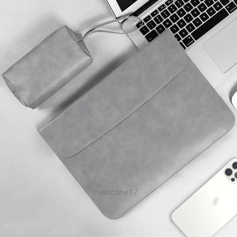 P+ Leather Laptop Bag Sleeve Case For Macbook Air Pro 12 13 14 15 16 inch Notebook