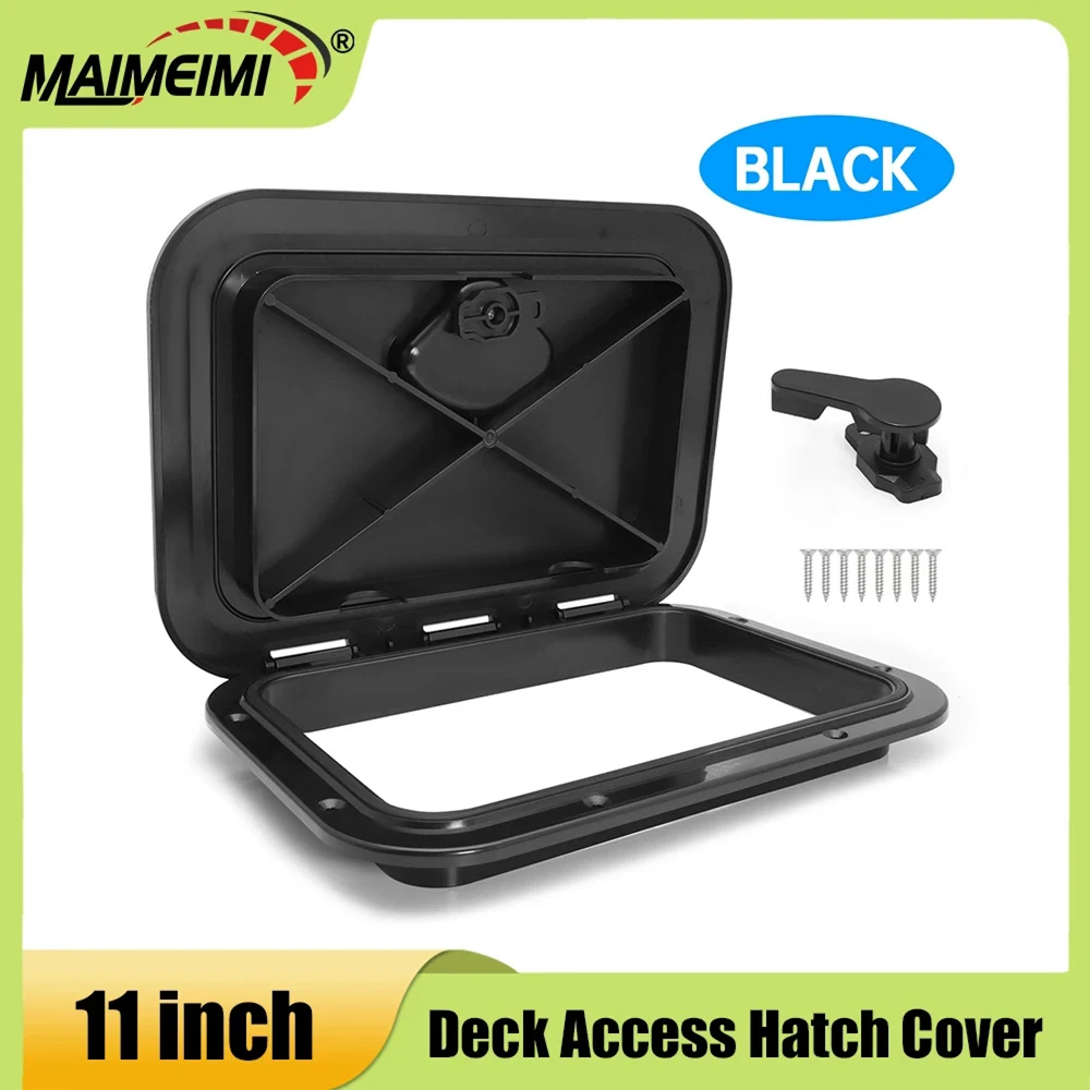 

11" Deck Access Hatch Cover ABS Black White Marine Deck Access Hatch Waterproof Anti-UV Non-Skid Inspection For Marine Boat RV