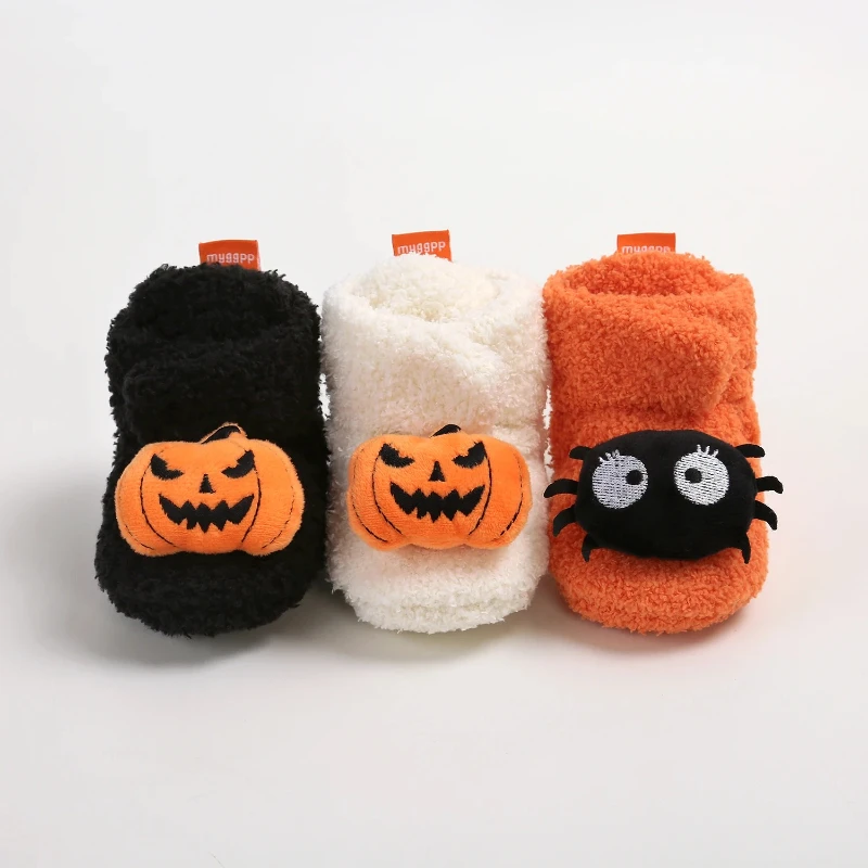 

Halloween Pumpkin Baby Booties Slippers Infant Boys Girls Dress Shoes Newborn Crib Shoes Winter Footwear First Walkers Prewalker
