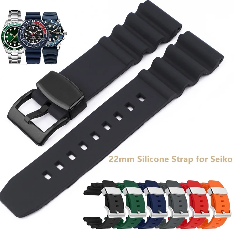 

Soft Silicone Strap Suitable for Seiko SRP777J1 Citizen Casio Series 20mm 22mm Diving Waterproof Watchband Replacement Bracelet