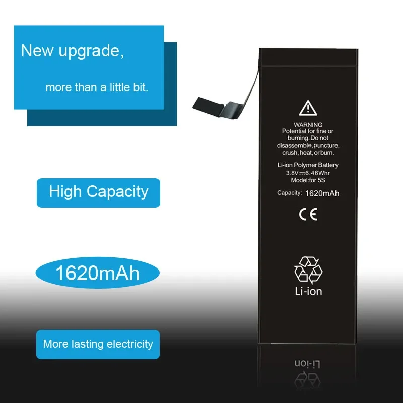 High Capacity Battery For IPhone 5S 5GS IPhone5S IPhone5GS 1700mAh Phone Replacement Bateria + Free Tools