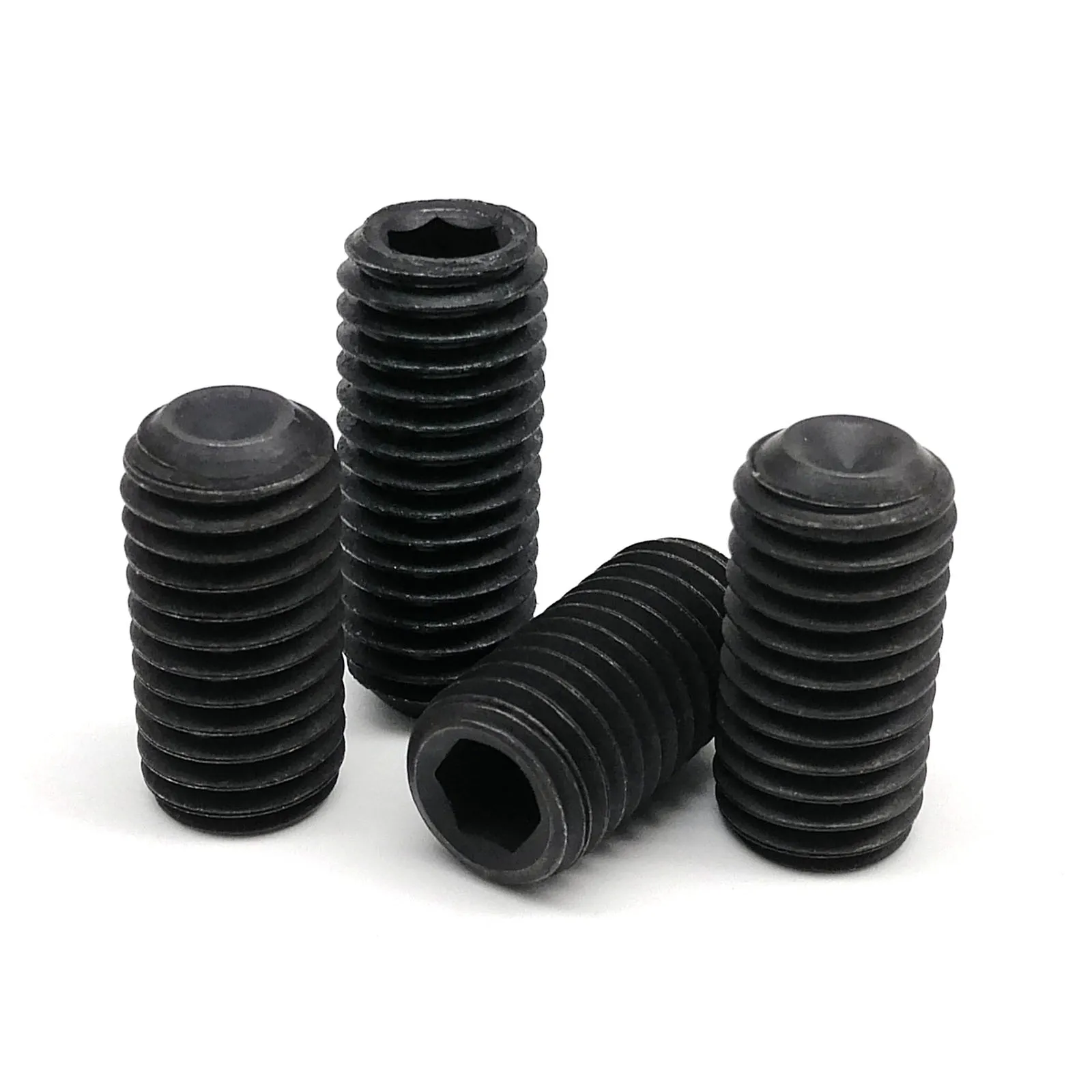 M1.6 M2 M2.5 M3 M3.5 M4 M5 M6 M8 M10 M12 DIN916 Hex Hexagon Socket Allen Cup Point Grub Bolt Set Screw Black Grade 12.9 Steel