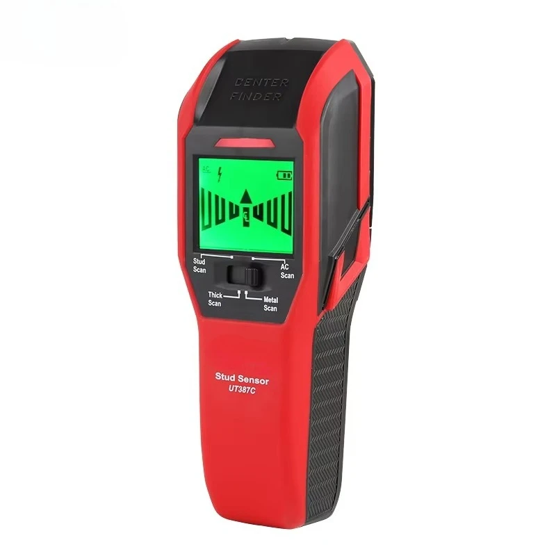 

UT387C Настенный сканер Металлоискатель 4 в 1, напряжение переменного тока, провод под напряжением, детектор деревянных шпилек, медный ЖК-дисплей HD, калибровка зуммера