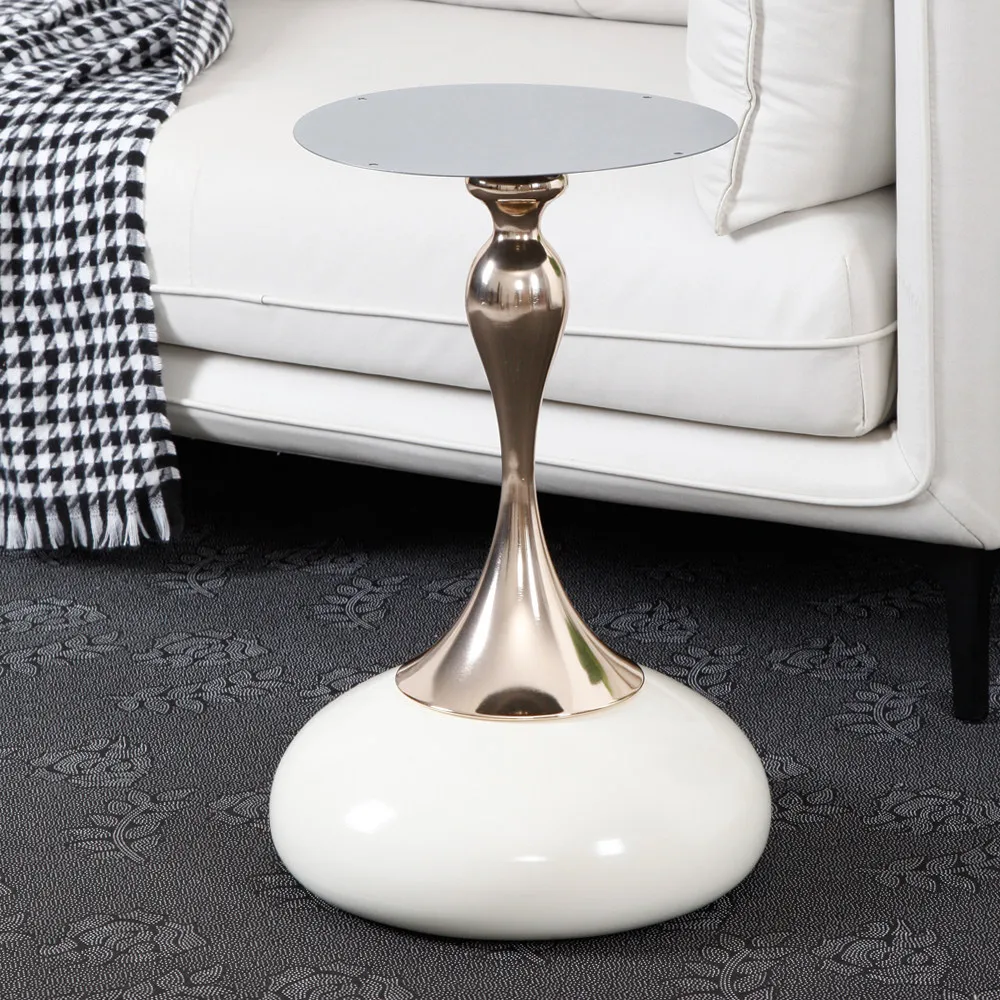 Italian light luxury edge bracket, small waist corner metal base next to the hotel sofa, round coffee table support table legs