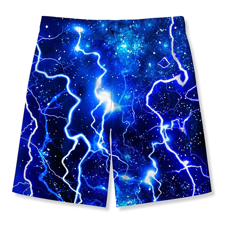 

Harajuku Neon Print Beach Short Men Clothes 3D Colorful Cool Pattern Loose Board Shorts 2025 Summer Hawaii Fashion Swim Trunks