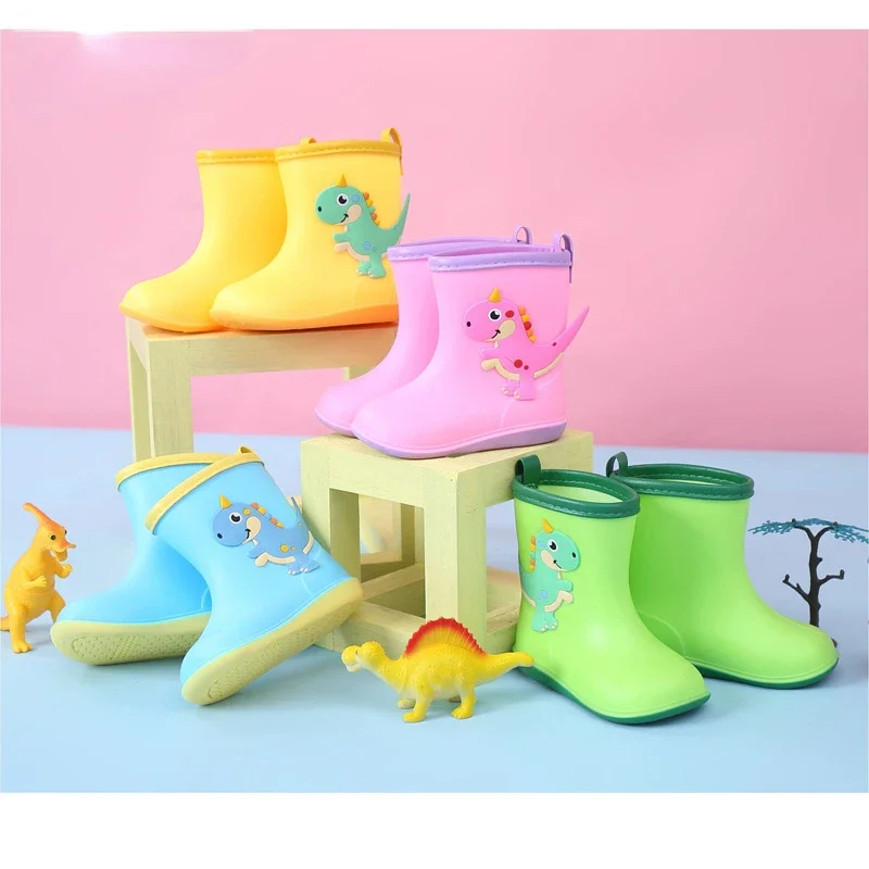 Botas De Agua ligeras para niños y niñas, zapatos De dinosaurios, a la moda