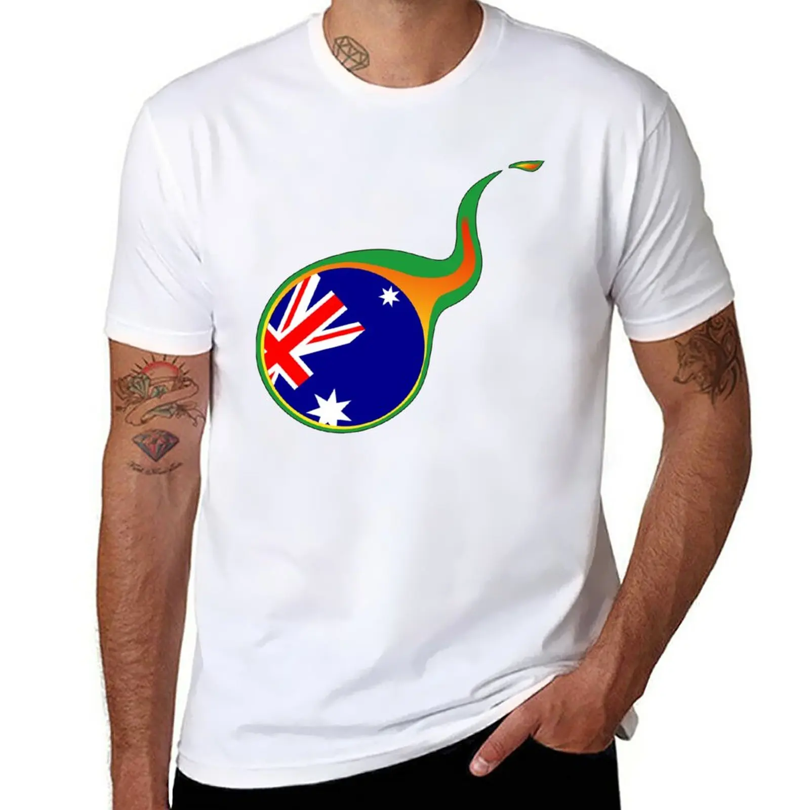 New Australia Fire Ball T-Shirt funny t shirt custom t shirts design your own fitted t shirts for men