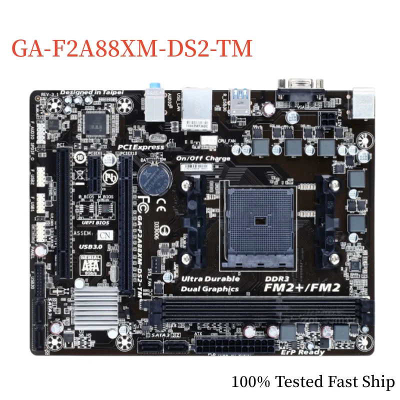 

For GIGABYTE GA-F2A88XM-DS2-TM Motherboard 64GB Socket FM2/FM2+ DDR3 Micro ATX Mainboard 100% Tested Fast Ship