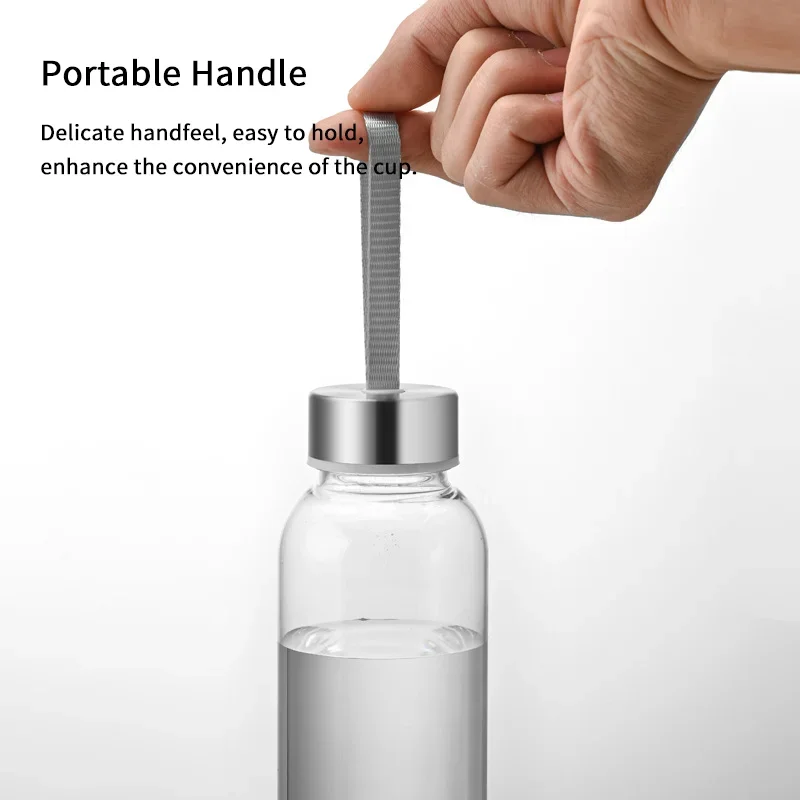 Plastic Transparent Round Portable Water Bottles Outdoor Hiking Yoga Bicycle Sports Travel Carrying for Water Bottle Drinkware