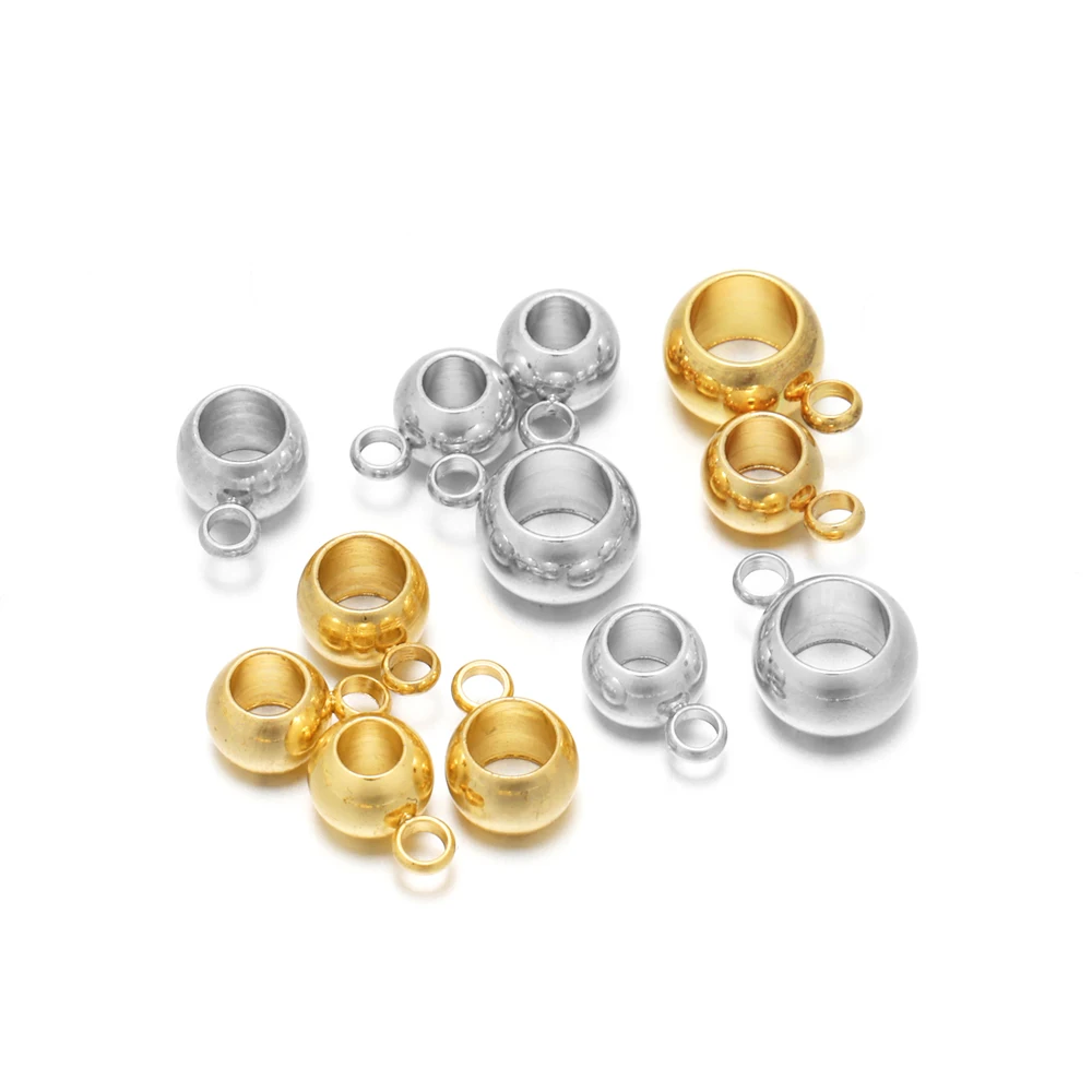 

20Pcs Stainless Steel Big Hole Positioning Beads Clasps Hooks Loose Spacer Beads Pendant DIY Bracelets Jewelry Making