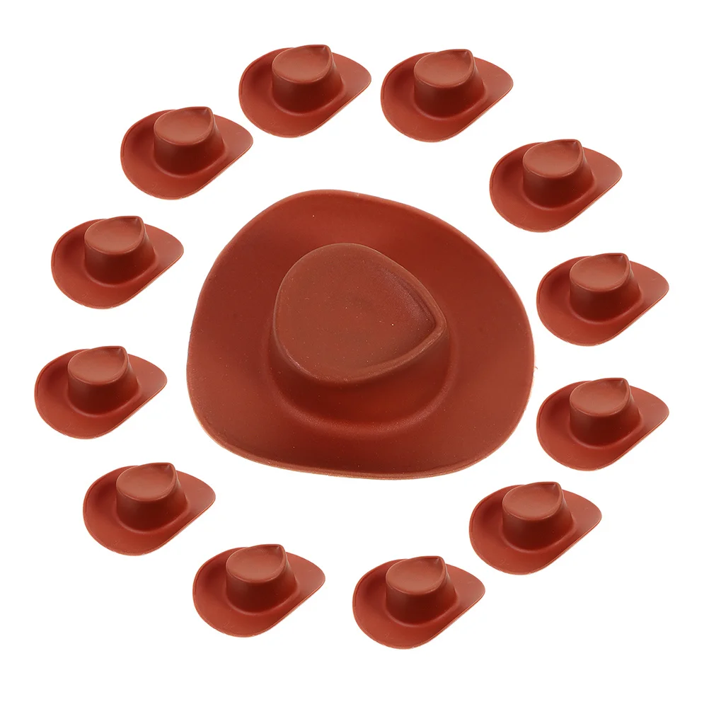 60 قطعة من القبعات الغربية الصغيرة براعة رائعة وخفيفة الوزن للحفلات إكسسوارات ذاتية الصنع للمناسبات قبعة بنية صغيرة