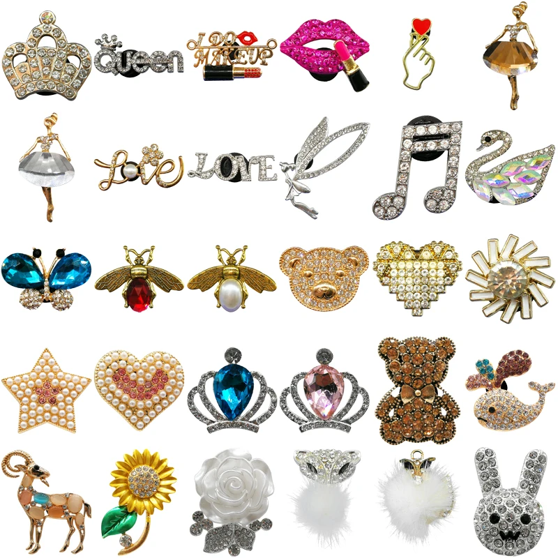 1 Stück Bling Crown Schuh Charms Pentagramm Herz Schuh Charm für Zubehör Bär Hase Garten Sandale Lip Clogs Dekoration Mädchen Gif – Detail 5