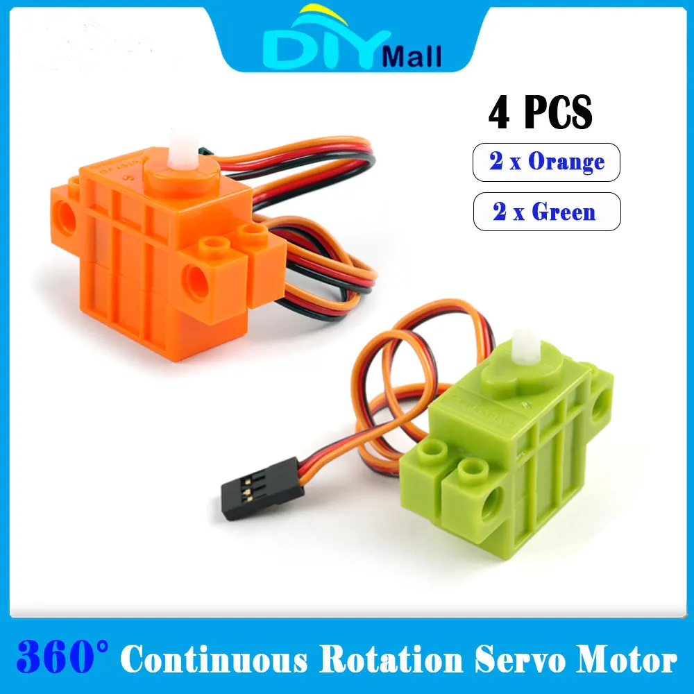 Geekservo 360° Continuous Rotation Servo Motor-High Torque Dual Output for Legoeds Microbit Robot Smart Car DIY Robotic Project