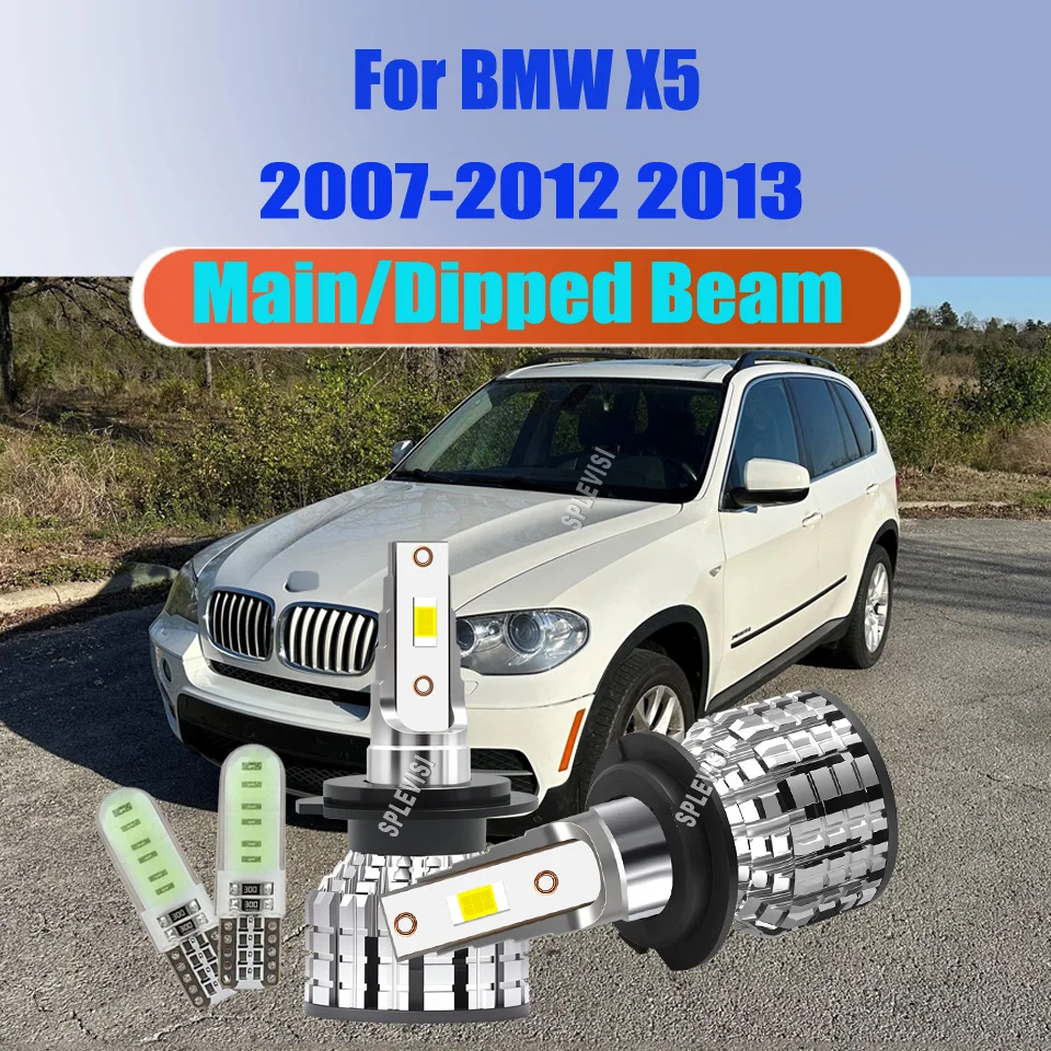 

12v LED 6000K White Headlight Bulbs -achieved the best light pattern and clearer visibility For BMW X5 2007 2008 2009 2010-2013