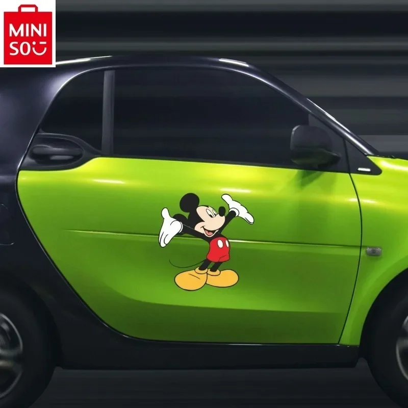 

MINISO Disney Car Electric Car Personalized Stickers Cute Cartoon Mickey Scratch Covering Decorative Stickers Car Accessories