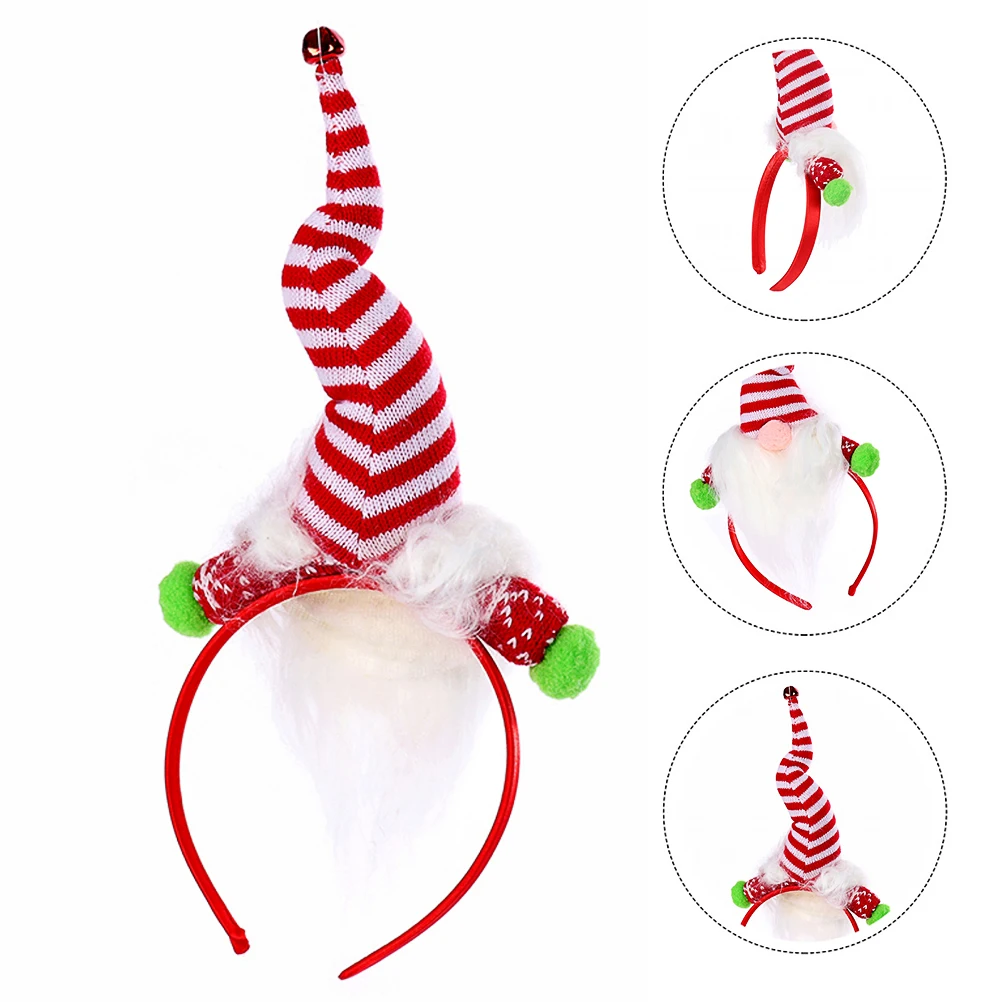 

White Bearded Headband Beautiful Hair Adornment Christmas Party Accessories Unique 3D Design Holiday Decor Wraps Sturdy Durable