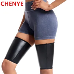 Faux Leather Slim Leg Sleeves Womens Body Shaper Thigh and Hamstring Slimmer Enhancer for Woman Calf Sleeves Shapwear Set