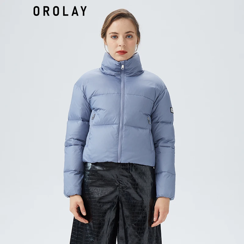 

Orolay Women's Short Puffer Down Coat Diamond Quilted Winter Jacket with Stand Collar