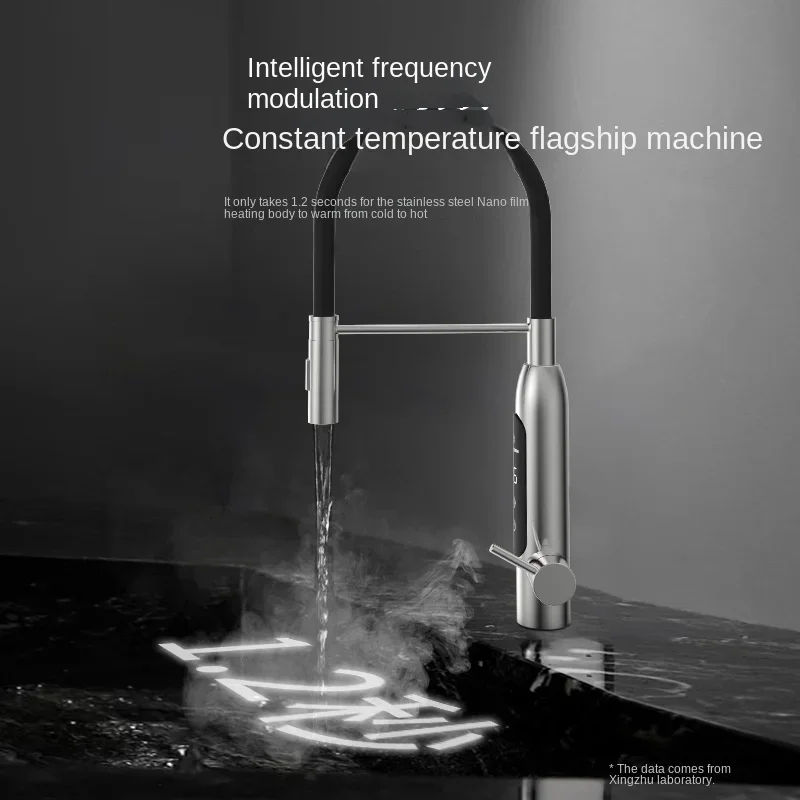 Смеситель бытовой из нержавеющей стали, Электрический кран для горячей и холодной воды, быстрый нагрев, цифровой дисплей, мгновенный нагрев, для кухни