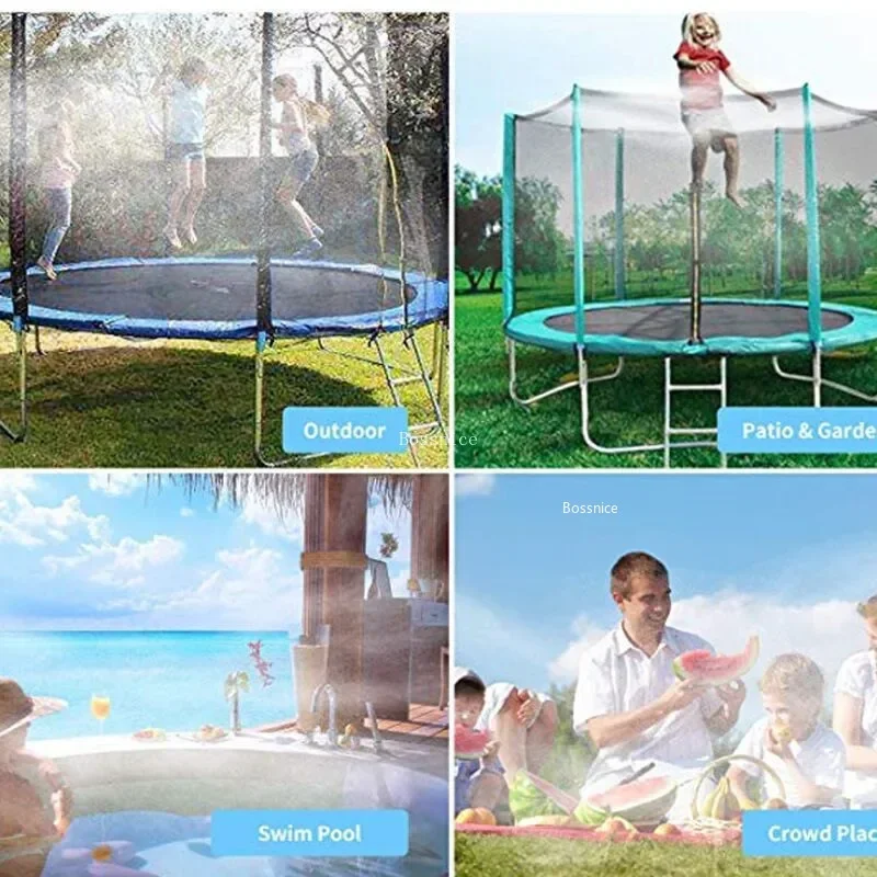 Summer Outdoor Trampoline Water Sprinkler Hose with Switch Jump Water Sports Entertainment Games for Garden Courtyard